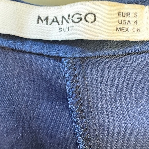 Mango Royal Blue Flared V-neck Short flutter sleeve Knee-length Dress size Small - Picture 4 of 8